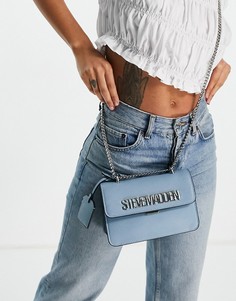 Голубая сумка через плечо с цепочкой и логотипом Steve Madden Bstakes-Голубой