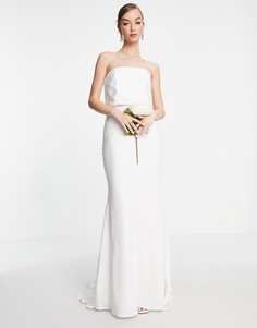 Атласное свадебное платье-бандо ASOS EDITION Evelyn-Белый