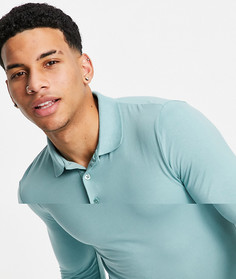 2 обтягивающих поло из органического хлопка с длинными рукавами ASOS DESIGN​​​​​​​-Многоцветный