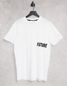 Белая футболка с принтом "Future" Selected Homme-Черный цвет