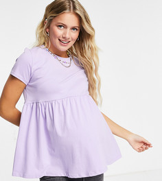Сиреневый приталенный топ с баской ASOS DESIGN Maternity-Фиолетовый цвет