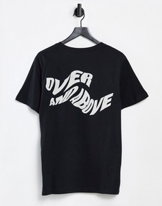 Футболка черного цвета с принтом на спине "Over and Above" Jack & Jones Originals-Черный цвет