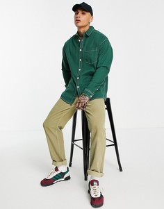 Джинсовая oversized-рубашка зеленого цвета в стиле 90-х ASOS DESIGN-Зеленый цвет