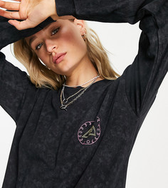 Лонгслив выбеленного серого цвета с принтом "Solstice" ASOS DESIGN Tall-Серый
