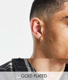 Серьга-кольцо диаметром 15 мм с позолотой 14 карат ASOS DESIGN-Золотистый