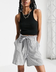 Темно-синие шорты с завязкой на талии Vero Moda-Темно-синий