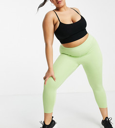 Моделирующие леггинсы длиной 7/8 и завышенной талией ASOS 4505 Curve-Зеленый цвет
