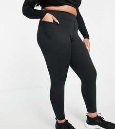 Леггинсы с моделирующим эффектом и карманом ASOS 4505 Curve-Черный