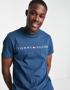 Синяя футболка для дома с логотипом Tommy Hilfiger-Темно-синий