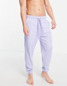 Голубые oversized-джоггеры в рубчик для дома ASOS DESIGN-Голубой