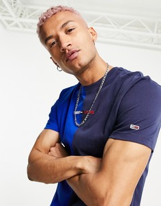 Синяя футболка в стиле колор блок с логотипом Tommy Jeans-Голубой