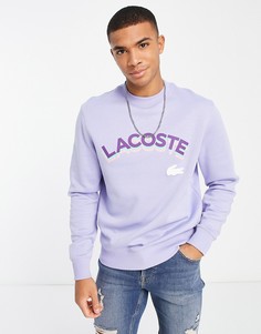 Фиолетовый свитшот с круглым вырезом и логотипом 3D Lacoste-Фиолетовый цвет