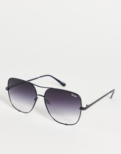 Черные солнцезащитные очки унисекс в стиле мореплавателя Quay High Key-Черный цвет