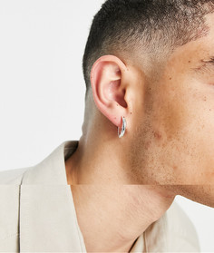 Серьга-кольцо диаметром 15 мм с покрытием из серебра ASOS DESIGN-Серебристый