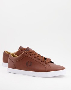 Светло-коричневые кожаные кеды с логотипом Fred Perry-Коричневый цвет
