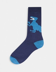 Темно-синие носки с большим принтом динозавра Paul Smith-Темно-синий