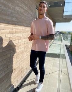 Синие эластичные джинсы скинни из органического хлопка Topman-Голубой