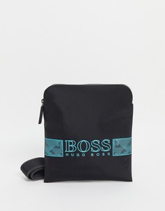 Черная сумка почтальона с логотипом BOSS-Черный