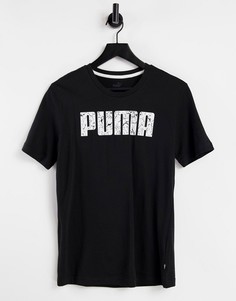 Черная футболка с графическим принтом PUMA-Черный цвет