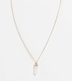 Золотистое ожерелье с подвеской с белым топазом Reclaimed Vintage Inspired-Золотистый