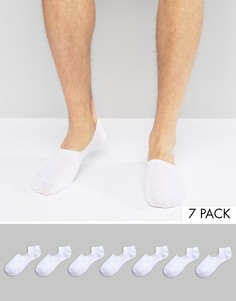 7 пар белых невидимых носков ASOS DESIGN - Набор со скидкой-Белый