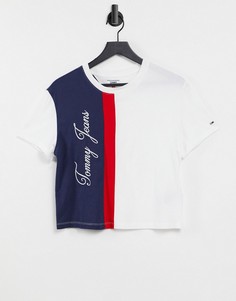 Белая футболка в стиле колор блок с логотипом Tommy Jeans-Белый