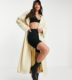 Тренч в стиле oversized кремового цвета ASOS DESIGN Tall-Белый