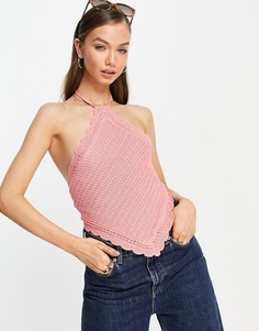 Топ-платок розового цвета в стиле кроше ASOS DESIGN-Розовый цвет