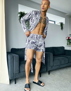 Атласные боксеры с принтом карт Таро (от комплекта) ASOS DESIGN-Многоцветный