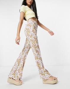 Расклешенные брюки с цветочным принтом в стиле ретро Free People-Многоцветный
