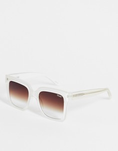 Солнцезащитные очки в белой оправе с квадратными линзами Quay-Белый