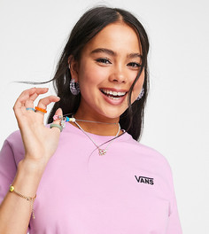 Розовая футболка с логотипом на груди слева Vans – эксклюзивно для ASOS-Фиолетовый цвет