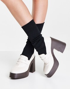 Белые лоферы на массивном высоком каблуке ASOS DESIGN Profile-Белый