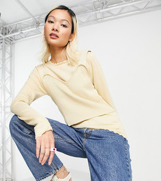 Топ с длинными рукавами с волнистой отделкой по краю и трикотажной майкой «два в одном» Native Youth-Нейтральный