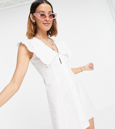 Белое платье мини с круглым воротником Reclaimed Vintage Inspired-Белый
