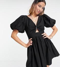 Черное платье мини с узлом спереди Reclaimed Vintage Inspired-Черный