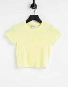 Желтая велюровая футболка от комплекта «Выбирай и Комбинируй» Monki Jemma-Желтый
