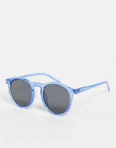 Солнцезащитные очки в круглой голубой оправе в стиле унисекс AJ Morgan Pause