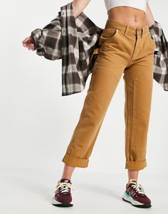 Светло-коричневые брюки прямого кроя в утилитарном стиле ASOS DESIGN-Светло-бежевый
