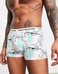 Белые боксеры-брифы с принтом с кактусами Tommy Hilfiger-Белый