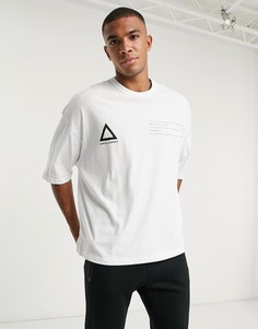 Oversized-футболка из плотного трикотажа с принтом логотипа на груди и спинке ASOS Unrvlld Spply-Белый