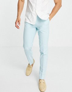 Синие зауженные брюки ASOS DESIGN wedding-Голубой
