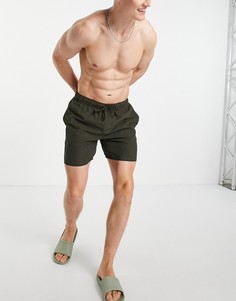 Шорты для плавания цвета хаки ASOS DESIGN-Зеленый цвет
