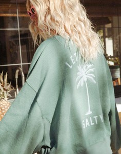 Зеленая свитшот в стиле oversized с принтом Billabong-Зеленый цвет