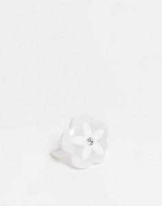 Пластиковое кольцо с морской звездой ASOS DESIGN-Белый