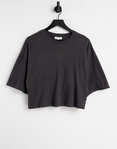 Выбеленная свободная футболка черного цвета с короткими рукавами Topshop-Черный цвет