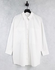 Кремовая рубашка с длинным рукавом Selected Femme-Белый