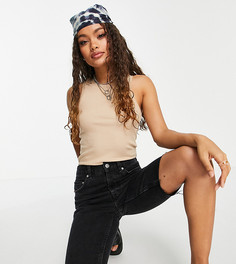 Бежевая майка в рубчик Vero Moda Petite-Светло-бежевый