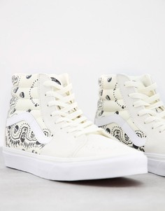 Белые высокие кеды с косыночным принтом Vans SK8-Белый