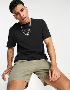 Черная свободная футболка с логотипом Only & Sons-Черный цвет